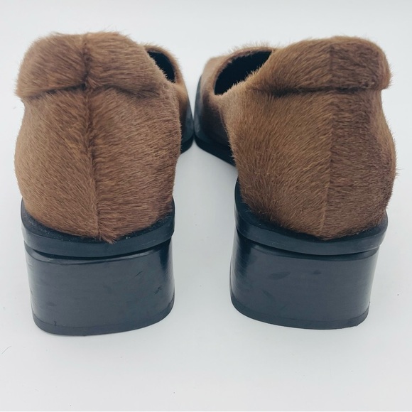 HOPP Made in Italy Leather Bare Loafer Toffee Calf Hair, SZ 6.5 - Picture 12 of 15